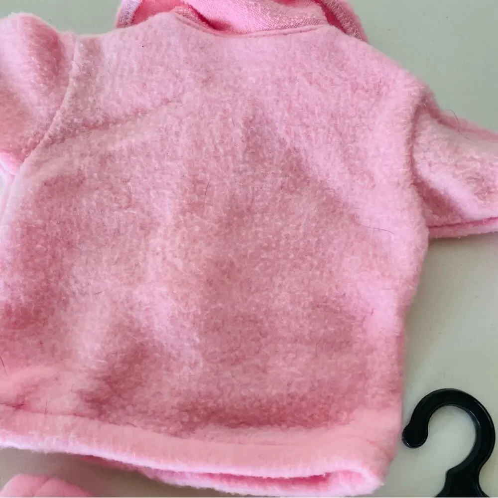 AMERICAN GIRL DOLL Bubblegum Pink Leisure Suit Fleece Lounge Jacket Pants Hanger